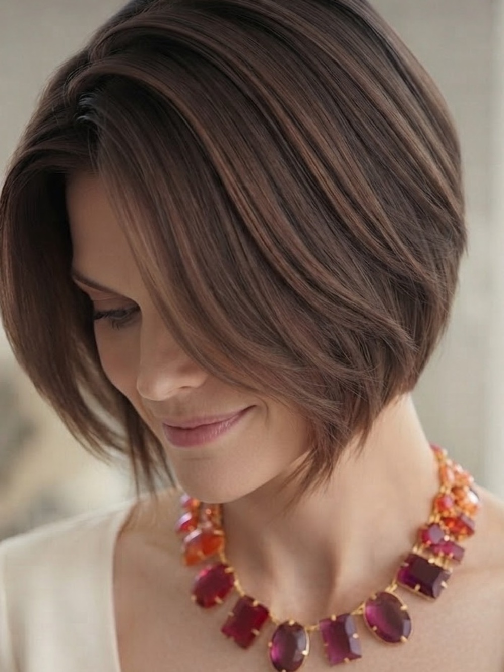 Kate Spade Coated Confetti Necklace With Pinks, Oranges, Plums, Chunky Stones